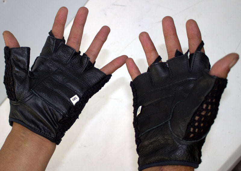 Black Goatskin Gloves  Men's Short Wrist Leather Gloves