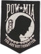 POW MIA HOME PLATE White on black Iron On Sew On Small Patch for Jacket Vest