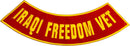 IRAQI FREEDOM VET Yellow on Red w/Boarder Iron On Sew On Bottom Rocker Large Back Patch for Jacket Vest