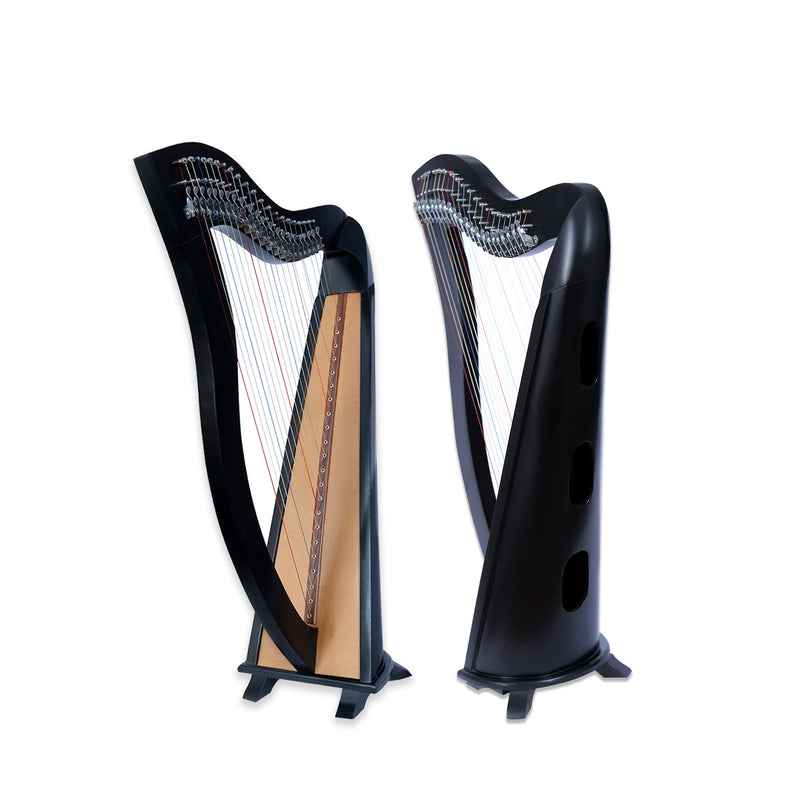 Best 22 string celtic harp Style Black Lever Harp with Free Bag, Tuning Key and Strings