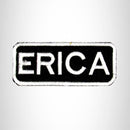 Erica White on Black Iron on Name Tag Patch for Biker Vest NB117