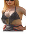 Women's black leather biker chic motorcycle bikini-STURGIS MIDWEST INC.