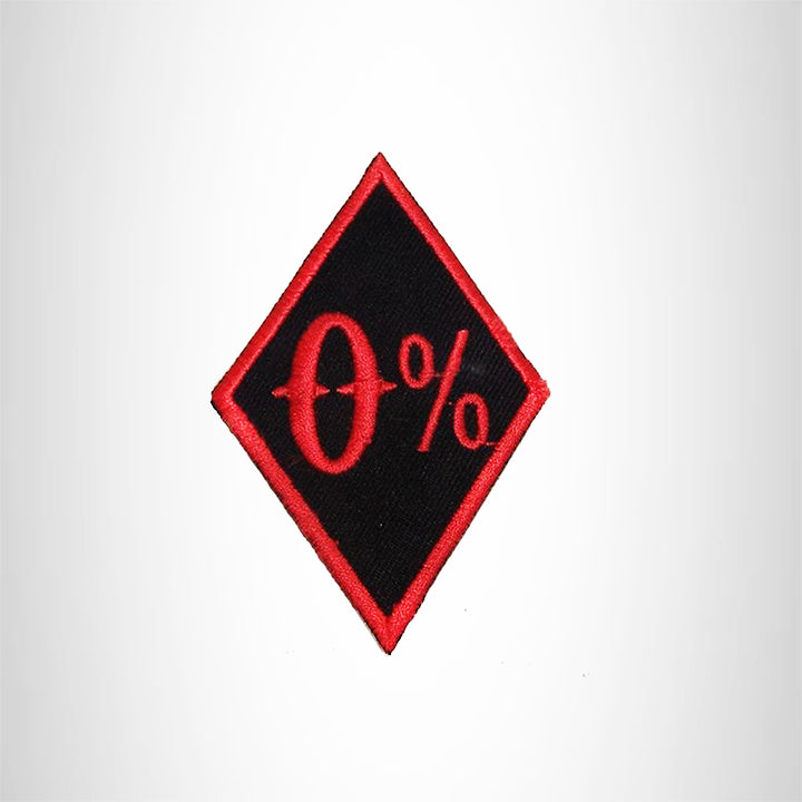 Small Patch  0% Red on Black  Iron on for Biker Vest SB857