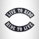 LIVE TO RIDE RIDE TO LIVE Black Rocker 2 Patches Set Sew on for Vest Jacket