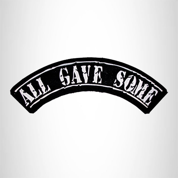 All Gave Some White on Black Top Rocker Patch for Biker Vest Jacket TR336