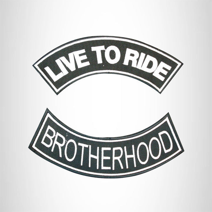 LIVE TO RIDE BROTHERHOOD Rocker 2 Patches Set Sew on for Vest Jacket