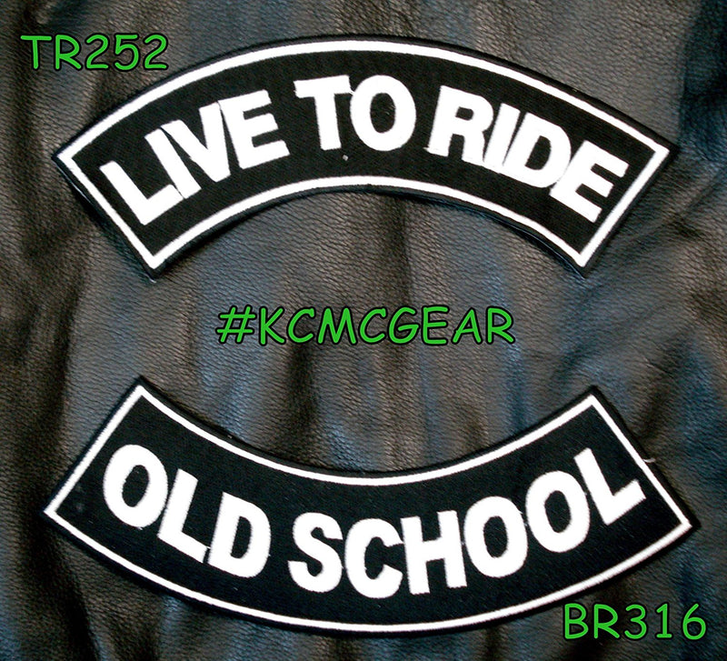 LIVE TO RIDE OLD SCHOOL Rocker Patches Set for Biker Vest-STURGIS MIDWEST INC.